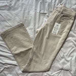 Cream Corduroy Flared pants